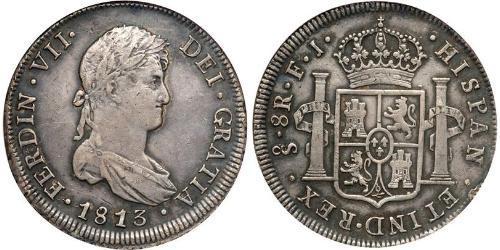 8 Real Cile Argento Ferdinando VII di Spagna (1784-1833)