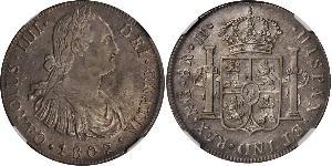 8 Real Guatemala Argento Carlo IV di Spagna (1748-1819)