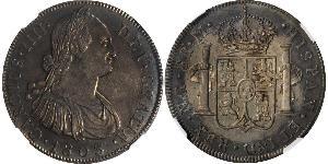 8 Real Guatemala Argento Carlo IV di Spagna (1748-1819)