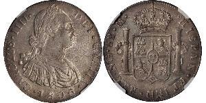 8 Real Guatemala Argento Carlo IV di Spagna (1748-1819)