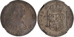 8 Real Guatemala Argento Carlo IV di Spagna (1748-1819)