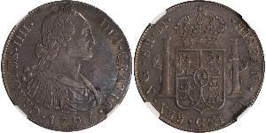 8 Real Guatemala Argento Carlo IV di Spagna (1748-1819)