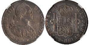 8 Real Guatemala Argento Carlo IV di Spagna (1748-1819)