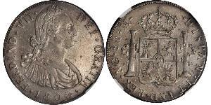 8 Real Guatemala Argento Carlo IV di Spagna (1748-1819)