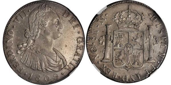 8 Real Guatemala Argento Carlo IV di Spagna (1748-1819)