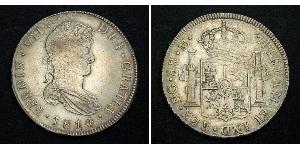 8 Real Guatemala / Spanish Colonies Argento Ferdinando VII di Spagna (1784-1833)