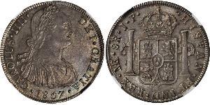 8 Real Perù Argento Carlo IV di Spagna (1748-1819)