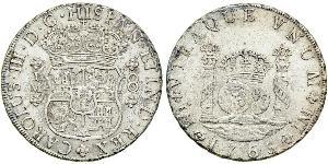 8 Real Perù Argento Carlo III di Spagna (1716 -1788)