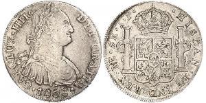 8 Real Perù Argento Carlo IV di Spagna (1748-1819)