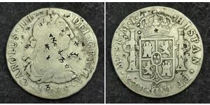 8 Real Perù Argento Carlo III di Spagna (1716 -1788)