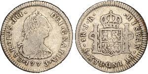 8 Real Perù Argento Carlo III di Spagna (1716 -1788)