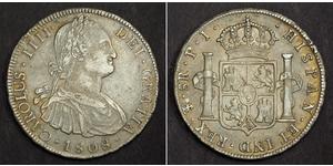 8 Real Perù Argento Carlo IV di Spagna (1748-1819)