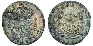 8 Real Perù Argento Carlo III di Spagna (1716 -1788)