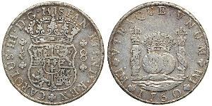 8 Real Perù Argento Carlo III di Spagna (1716 -1788)