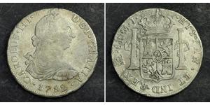 8 Real Perù Argento Carlo III di Spagna (1716 -1788)