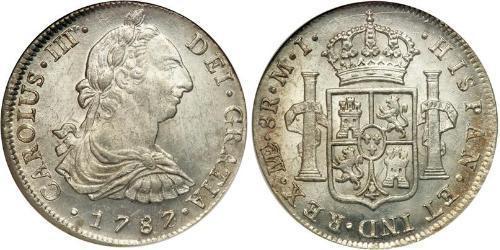 8 Real Perù Argento Carlo III di Spagna (1716 -1788)