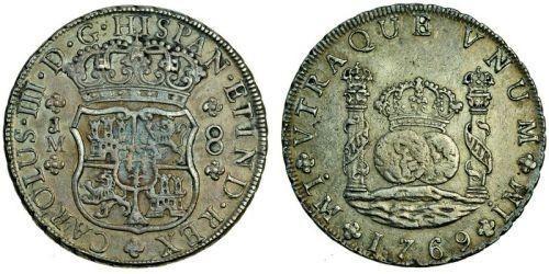 8 Real Perù Argento Carlo III di Spagna (1716 -1788)