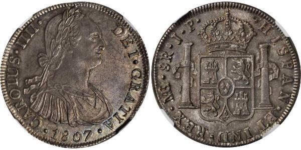 8 Real Perù Argento Carlo IV di Spagna (1748-1819)