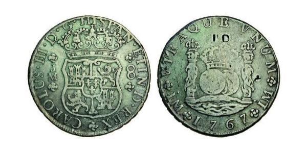 8 Real Perù Argento Carlo III di Spagna (1716 -1788)