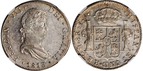 8 Real Primo Impero Messicano (1821 - 1823) Argento Ferdinando VII di Spagna (1784-1833)