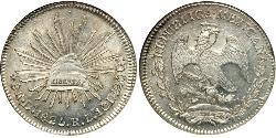 8 Real Second Federal Republic of Mexico (1846 - 1863) Argento 