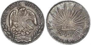 8 Real Second Federal Republic of Mexico (1846 - 1863) Argento 