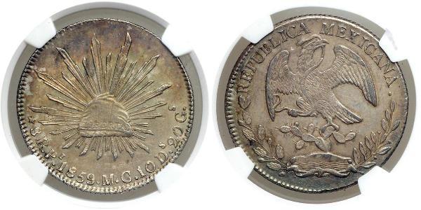 8 Real Second Federal Republic of Mexico (1846 - 1863) Argento 
