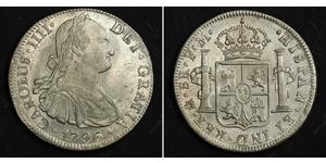 8 Real Vicereame della Nuova Spagna (1519 - 1821) Argento Carlo IV di Spagna (1748-1819)