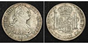 8 Real Vicereame della Nuova Spagna (1519 - 1821) Argento Carlo IV di Spagna (1748-1819)