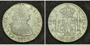 8 Real Vicereame della Nuova Spagna (1519 - 1821) Argento Carlo IV di Spagna (1748-1819)