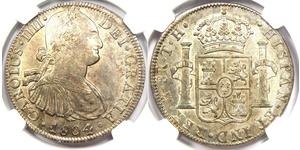 8 Real Vicereame della Nuova Spagna (1519 - 1821) Argento Carlo IV di Spagna (1748-1819)