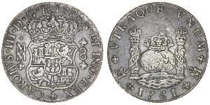 8 Real Vicereame della Nuova Spagna (1519 - 1821) Argento Carlo III di Spagna (1716 -1788)