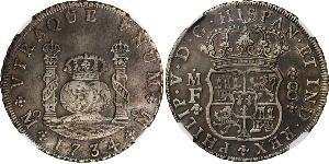 8 Real Vicereame della Nuova Spagna (1519 - 1821) Argento Filippo V di Spagna (1683-1746)