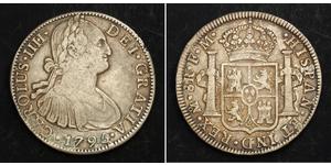 8 Real Vicereame della Nuova Spagna (1519 - 1821) Argento Carlo IV di Spagna (1748-1819)
