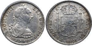 8 Real Vicereame della Nuova Spagna (1519 - 1821) Argento Carlo III di Spagna (1716 -1788)