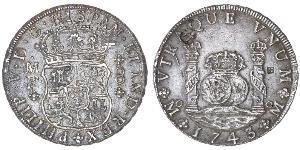 8 Real Vicereame della Nuova Spagna (1519 - 1821) Argento Carlo III di Spagna (1716 -1788)