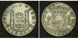 8 Real Vicereame della Nuova Spagna (1519 - 1821) Argento Ferdinando VI di Spagna (1713-1759)