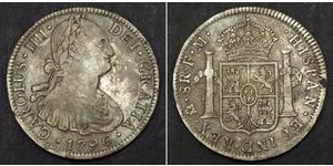 8 Real Vicereame della Nuova Spagna (1519 - 1821) Argento Carlo IV di Spagna (1748-1819)