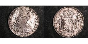 8 Real Vicereame della Nuova Spagna (1519 - 1821) Argento Carlo IV di Spagna (1748-1819)