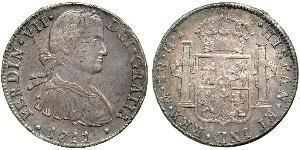 8 Real Vicereame della Nuova Spagna (1519 - 1821) Argento Ferdinando VII di Spagna (1784-1833)