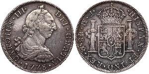 8 Real Vicereame della Nuova Spagna (1519 - 1821) Argento Carlo III di Spagna (1716 -1788)