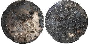 8 Real Vicereame della Nuova Spagna (1519 - 1821) Argento Ferdinando VI di Spagna (1713-1759)