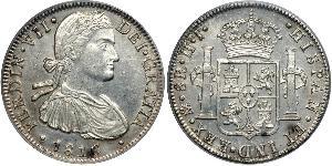 8 Real Vicereame della Nuova Spagna (1519 - 1821) Argento Ferdinando VII di Spagna (1784-1833)