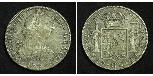 8 Real Vicereame della Nuova Spagna (1519 - 1821) Argento Carlo III di Spagna (1716 -1788)