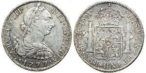 8 Real Vicereame della Nuova Spagna (1519 - 1821) Argento Carlo III di Spagna (1716 -1788)