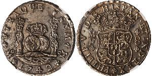 8 Real Vicereame della Nuova Spagna (1519 - 1821) Argento Filippo V di Spagna (1683-1746)