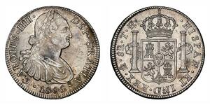 8 Real Vicereame della Nuova Spagna (1519 - 1821) Argento Carlo IV di Spagna (1748-1819)