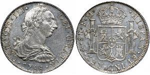 8 Real Vicereame della Nuova Spagna (1519 - 1821) Argento Carlo III di Spagna (1716 -1788)