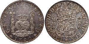 8 Real Vicereame della Nuova Spagna (1519 - 1821) Argento Carlo III di Spagna (1716 -1788)