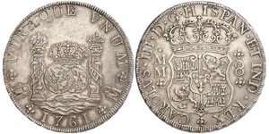 8 Real Vicereame della Nuova Spagna (1519 - 1821) Argento Carlo III di Spagna (1716 -1788)